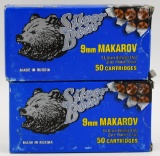 100 Rounds Silver Bear 9x18 Makarov Ammunition