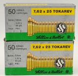 100 Rounds of Sellier & Bellot 7.62x25 Tokarev