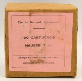 100 Rounds Of Ejercito Nacional 7mm Mauser Ammo