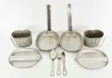 Lot of 2 U.S.G.I. Military Mess Kits & Canteen Cup