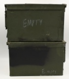 Lot of 2 Heavy Duty Metal Military Ammo Cans