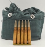 70 Rds 8mm Ammo In Bandolier On Stripper Clips