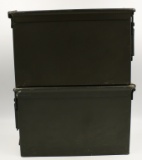 Lot of 2 Heavy Duty Metal Military Ammo Cans