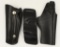 Lot of 3 Various Size Leather Holsters