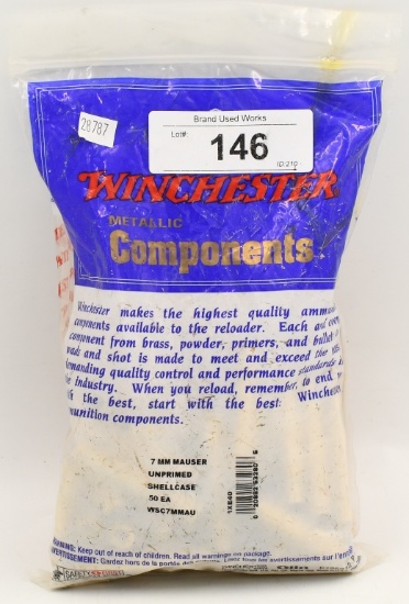 50 Count of Empty Winchester 7mm Mauser Brass