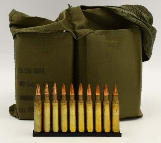 100 Round Bandolier Of 5.56mm Ammunition