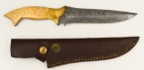 Damascus Custom Made Bowie Knife With Sheath
