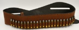 Unmarked Tan Leather Belt With Ammunition