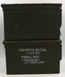 Lot Of 2 Heavy Duty Military Metal Ammo Cans