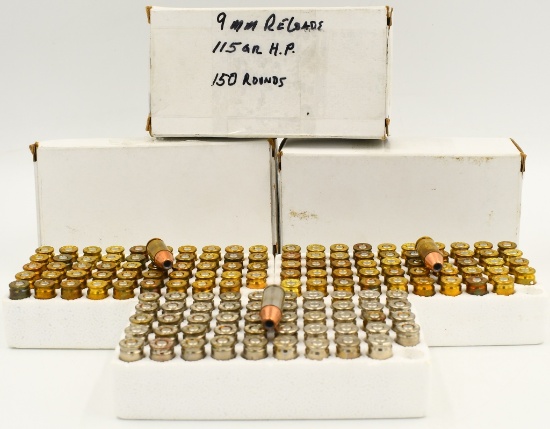 150 Rounds Of Remanufactured 9mm Luger Ammo