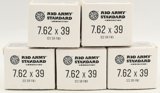 100 Rounds of Red Army Standard 7.62x39mm Ammo