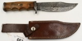 Large Hand Made Damascus Steel Bowie Knife