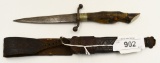 Vintage Kuri Primos Goat Leg Dagger Knife & Sheath