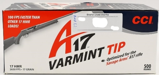 500 Rounds Of CCI Varmint .17 HMR Ammunition