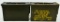 Lot of 2 Heavy Duty Metal Military Ammo Cans