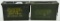 Lot of 2 Heavy Duty Metal Military Ammo Cans