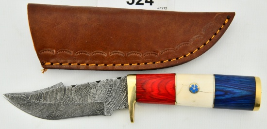 Hand Crafted Fixed Blade Damascus Knife & Sheath