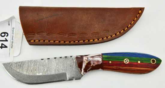 Hand Crafted Fixed Blade Damascus Knife & Sheath