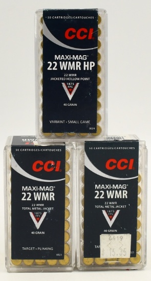 141 Rounds Of CCI .22 WMR Ammunition