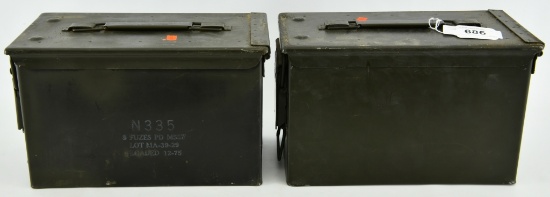 Lot of 2 Heavy Duty Metal Military Ammo Cans