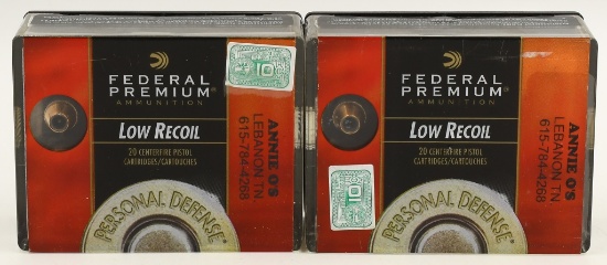 40 Rounds Of Federal Premium Low Recoil .380 ACP