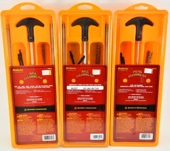 Lot of 3 New in Package Outers Gun Cleaning Kits