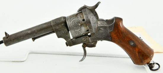 Engraved Antique Lefaucheux A Paris Revolver