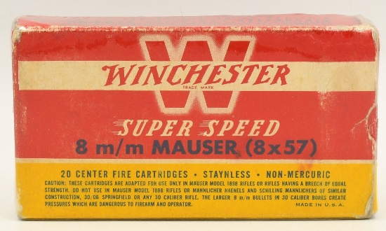 20 Rounds Of Winchester 8mm Mauser Ammo