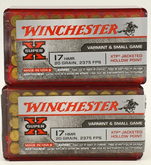 100 Rounds Of Winchester .17 HMR Ammunition