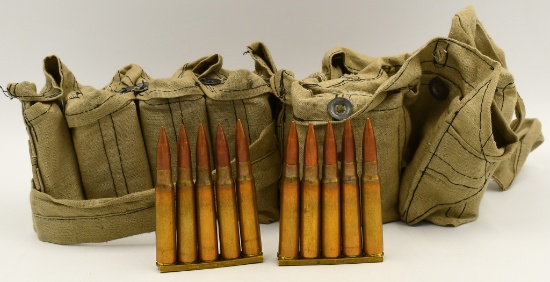 134 Rounds Of 8mm Mauser Ammunition W/ Bandoliers