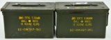 Lot of 2 Heavy Duty Metal Military Ammo Cans