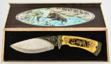 Decorative Bear Design Full Tang Bowie Knife