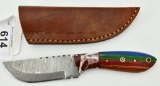 Hand Crafted Fixed Blade Damascus Knife & Sheath