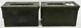 Lot of 2 Heavy Duty Metal Military Ammo Cans