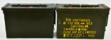 Lot of 2 Heavy Duty Metal Military Ammo Cans