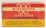 20 Rounds Of Winchester 8mm Mauser Ammo