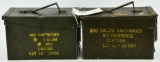 Lot of 2 Heavy Duty Metal Military Ammo Cans