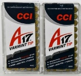 100 Rounds of CCI A17 .17 Hornady Magnum Ammo