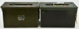 Lot of 2 Heavy Duty Metal Military Ammo Cans