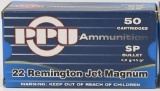 100 Rounds PPU .22 Rem Jet Magnum Ammunition