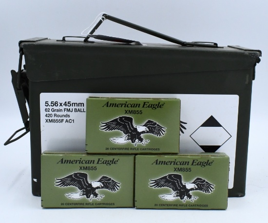 420 Rounds Of American Eagle XM855 5.56 Ammo