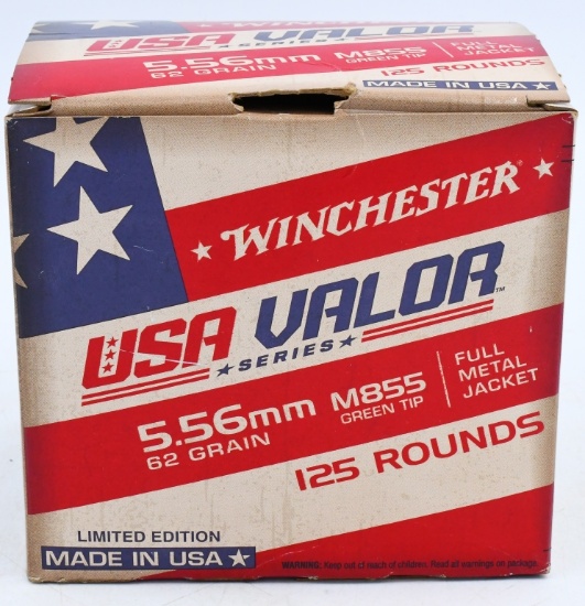 125 Rounds of Winchester 5.56 M855 Ammunition