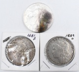 2 Morgan Silver Dollars & 1 Walking Liberty Coin