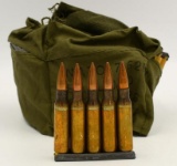 Bandolier Of 45 Rds .308 Win On Stripper Clips