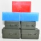 (7) plastic ammo containers various colors