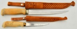 (2) J. Marttiini Finland Filet Knives with Sheath