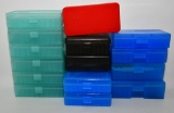 15 small plastic ammo storage containers-various