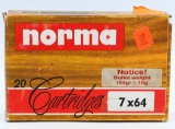 20 Rounds of Norma 7x64 Ammunition