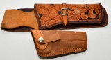 Hand tooled Leather Holster and Small holster
