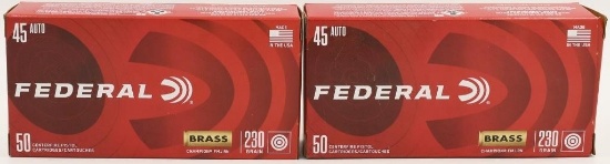 100 Rounds Of Federal Champion .45 Auto Ammo
